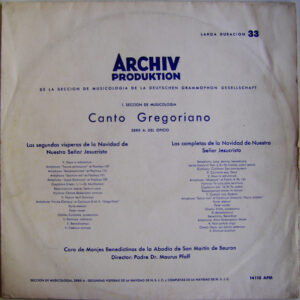Chor Der Mönche Der Benediktiner-Erzabtei St. Martin, Beuron, Pater Maurus Pfaff - I. Seccion De Musicologia - Canto Gregoriano - Serie A: Del Oficio-0