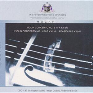 Wolfgang Amadeus Mozart - Royal Philharmonic Orchestra, Jonathan Carney - Violin Concerto No. 5 In A KV219 / Violin Concerto No. 3 In G KV216 / Adagio In E KV261-0