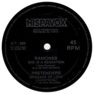 Ramones / The Pretenders - She Is A Sensation / Message Of Love-0