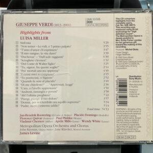 Giuseppe Verdi - Aprile Millo · Placido Domingo · Vladimir Chernov · Florence Quivar · Paul Plishka · Jan-Hendrik Rootering · The Metropolitan Opera House Orchestra And Metropolitan Opera Chorus, James Levine (2) - Luisa Miller Highlights-0